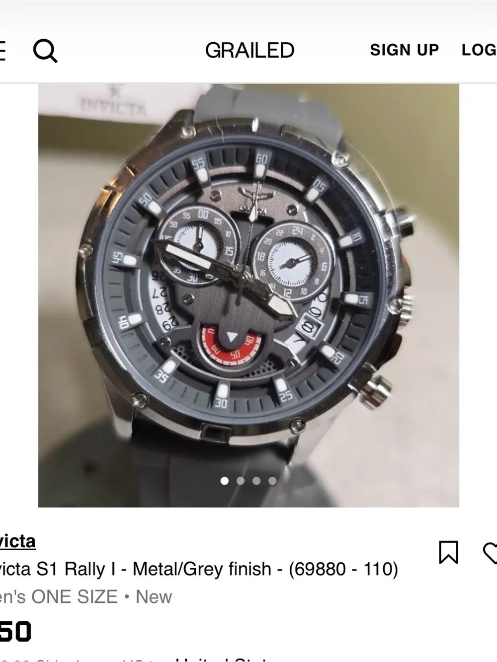 Invicta Men's S1 Rally Chronograph Watch in Gray and Silver